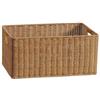 SZLIFE Cestino Portaoggetti Rettangolare, Cestini Portaoggetti Bagno e Soggiorno | Contenitore Intrecciato Rattan Plastica con Bordo Rinforzato e Manici Laterali, Cesto in Vimini, Caffè Chiaro 50 x 35 x 24Cm