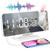 ShinePick Sveglia Digitale, Radio Sveglia da Comodino con Proiettore Rotazione di 180° Doppio Allarme Snooze 6 Luminosità 12/24H Temperatura Umidità, FM Radiosveglia LED Porta USB per Letto, Bianca