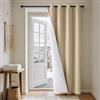 MIULEE Thermovorhang Samt 1Stück H200xB100 cm Beige | Doppellagiger Samt Vorhang mit Fütterung, Isoliert Gegen Kälte & Hitze, Verdunkelnd, Ideal für Innentüren im Winter
