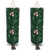 CRASPIRE 2 Pezzo Porta Sacchetti per La Spesa in Plastica con Foglie Tropicali e 4 Ganci Felce A Tartaruga Riutilizzabile da Parete Resistente Impermeabile Lavabile Organizer per Casa Cucina Negozio