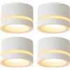 HCFEI Faretto da incasso bianco, extra piatto e orientabile, Ø 80 x 50 mm, con modulo LED da 5 W, 230 V, 3000 K/4000 K/6500 K, faretto da soffitto, faretto da incasso (bianco, set da 4)