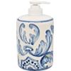 Sicilia Bedda - PORTASAPONE LIQUIDO IN CERAMICA DI CALTAGIRONE - Dipinto Interamente a Mano - Altezza 15 CM (Maiolica Celeste)