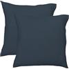 MATT & ROSE Set di 2 federe in garza di cotone, tinta unita, 100% cotone | Blu pavone | 65 x 65 cm | Per cuscino quadrato | Doppia garza di alta qualità | Certificazione Oeko-Tex