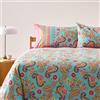 Bassetti Completo Copripiumino Matrimoniale Set Letto Copripiumone Granfoulard in Cotone; Sacco, Lenzuolo Sotto con Angoli, e 2 Federe (Rapallo T01)