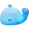 Thryvix Luce Notturna Balena, Lampada Bambini in Silicone Morbido, Dimmerabile, RGB 7 Colori, Touch Ricaricabile, Timer 30 Min, per Cameretta, Neonato, Comodino e Camera Da Letto