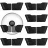 REBECCAGIBSON Set di 10 supporti per coperchio da parete, organizer da cucina regolabile (3-28 cm), deposito forte capacità per pentole, padelle, tavole e piatti, fissaggio autoadesivo senza forare (nero)