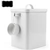 Comius Sharp Contenitore Crocchette Cane 6L, Scatola per La Polvere da Lavaggio con Coperchio e Cucchiaio Incluso, Contenitore Ermetico Crocchette Cane, Cibo per Gatti, Chicchi di Caffè (Bianco)
