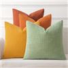 MIULEE Federe Cuscini Decorativi Divano Copricuscini Granula in Poliestere Federa Moderno Morbido Resistente Quadrato per Soggiorno Camera da Letto Casa Sedia 40x40 cm 4 Pezzi Serie Arancio-verde