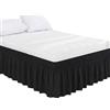 Generic Mantovana giroletto avvolgente per letto matrimoniale, lenzuolo con volant mantovane queen size (Nero, Twin)