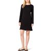 Amazon Essentials Abito Girocollo in Pile a Maniche Lunghe sopra Il Ginocchio Donna, Nero, XL
