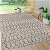 JONATHAN Y SMB108E-9 Ourika Tappeto marocchino a trama geometrica per interni ed esterni, boemo, rustico, scandinavo, facile da pulire, cortile, patio, grigio chiaro/nero, 270 cm X 370 cm