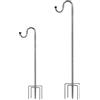 HOME RIGHT Palo per mangiatoia per uccelli, 117 cm, set di ganci regolabili da giardino per pastori, ganci resistenti in metallo a 5 rebbi, per fioriere, lanterne, ganci per decorazione di matrimoni