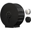 EnBath Dispenser di carta igienica Jumbo (nero), supporto per carta igienica industriale, di grado commerciale, in acciaio inox, dispenser per bagno con chiusura a chiave, per rotoli da 22,9 cm (DIspensador