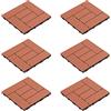 Pure Garden 50-LG1190 - Piastrelle per terrazze e terrazze - Interlocking Criss-Cross Pattern Pavimenti per esterni Meteo e Piazza antiscivolo (Terra Cotta Color 6 Pz), Terracotta