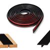 luopeidian Listello Transizione, Profilo T in PVC, 3m Nero PVC Flessibile Tagliabile, Profilo di Transiziones Autoadesivo per Porte Soglie, Striscia di Transiziones per Pavimenti Laminato Piastrelle