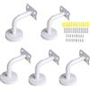 KMERCE Set di 5 supporti per corrimano per scale bianche, supporti per corrimano per scale in acciaio inox, 60 x 80 mm, per corrimano per scale, supporto o balaustra interna ed esterna (arco di