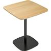HOMCOM Tavolo piccolo, 60 cm, quadrato, piano in MDF, base in acciaio, Legno naturale e Nero | Aosom Italy