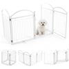 COSTWAY Recinto per Cani da Interno ed Esterno con 4 Pannelli (Bianco) | Recinzione per Cani con Disposizione Flessibile, Cancelletto Pieghevole in Metallo con Piedi di Supporto per Soggiorno