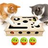 KUWUNG Scatola per L'Arricchimento di Puzzle per Gatti, Gioco Interattivo Lime Unghie per Gatti In Legno, Scatola di Arricchimento Puzzle Cat Scratch Con 3 Palline e Carta Abrasiva per La Cura Delle Unghie