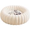 Njidher Cuccia Calmante Per Cani Cuscino Rotondo in Peluche con Bordo Alto Stile | a Ciambella Per Cuccioli Cani Anziani Interno Esterno Pavimento Fianco Divano Viaggio Auto Casa