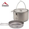 Widesea Stoviglie da campeggio Set di pentole in titanio Turismo Calderone Pentola da cucina all'aperto Padella Picnic Cucina Escursionismo Trekking