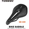 TOSEEK Sella Full Carbon MTB/Strada 143/155MM Sella per bici Cuscini in carbonio in pelle super leggera Solo 135g Guide in carbonio Sedile per bicicletta
