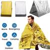 QHSPE Coperta poncho termica di emergenza Leggera pieghevole Resistente all'acqua Antivento Parasole Riutilizzabile Tappetino da campeggio di pronto soccorso