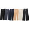 Willshela Pantaloni dritti con cerniera laterale alla moda da donna con lacci solidi Pantaloni da donna chic femminili in vita alta elastica vintage