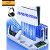 DinoFire Supporto di raffreddamento per PS5 Pro PS5 Stazione di raffreddamento sottile con ventola di raffreddamento Caricatore per controller doppi per accessori Playstation 5 PS5