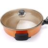 NONE Griglia Elettrica -- Teglia per Pizza 40 cm - Padella per Paella con Coperchio in Vetro e Manici a Freddo Tekno Cheff Natural Stone Evolution