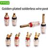 YYTCG 4 pezzi in ottone cristallo Binding Post per filo amplificatore altoparlante audio spina a banana connettori terminali jack da 4 mm installazione facile
