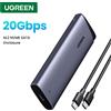 UGREEN 20Gbs M2 SSD Custodia NVME SATA Doppio protocollo da M.2 a USB C SSD Adattatore supporto 8TB per disco NVME PCIE NGFF SATA