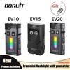 BORUiT EV20 Torcia portachiavi LED UV Type-C Lampada da lavoro magnetica ricaricabile con clip per cappello Torcia tascabile EDC per il campeggio