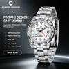 PAGANI DESIGN 2026 Nuovo Orologio Meccanico Automatico GMT da Uomo alla Moda, Zaffiro di Alta Qualità, Acciaio Inossidabile, Impermeabile 10 Bar BGW