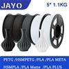 JAYO 5 rotoli PETG PLA HSMPETG PLA PLUS PLA META Materiali PLA opaco ad alta velocità da 1,75 mm per 100% senza bolle e FDM per la stampa 3D