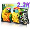 HGFRTEE Monitor portatile da 13,5 pollici 2.2K 2256*1504 520d/m2 100% SRGB per laptop Secondo schermo Giochi compatibili con HDMI Espandi Display