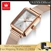 OUPINKE OLEVS 3692 Orologio al quarzo originale con confezione regalo per donna Orologio da donna ultra sottile alla moda semplice quadrato con data automatica impermeabile Nuovo