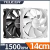 Teucer AF 14025 Ventola di raffreddamento per case del PC 12V 4Pin PWM MHDB Cuscinetto idraulico Bianco 14CM Ventola silenziosa per ventola radiatore del computer