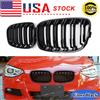 MagicKit Griglia da corsa anteriore compatibile con BMW Serie 1 F20 F21 Griglie a rene a doppia stecca nere lucide Kit carrozzeria automobilistica Aftermarket