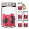NONE Confezione da 6 barattoli di conservazione LG Luxury & Grace (0,5 L, 13×8,5 cm) - Ermetici sottovuoto - Coperchio argento