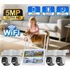 INQMEGA Kit Sistema di Sorveglianza con Telecamere IP CCTV, Monitor 10.1\", NVR 4 Canali, Visione Notturna, P2P Wireless, Telecamere PTZ