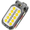 QHSPE Torcia da lavoro a LED COB ricaricabile tramite USB con gancio magnetico e display di alimentazione per riparazioni di emergenza