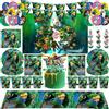 Potdemiel Set di Decorazioni per Feste di Compleanno a Tema Avventura per Ragazzi, Stoviglie Usa e Getta, Tovaglia, Bicchieri, Palloncini, Torta, Accessori per Baby Shower Zeldaa