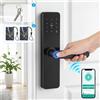 Jugacool Nuova Serratura Intelligente con Bluetooth Compatibile con App Tuya, Serratura Elettronica Digitale per Casa Intelligente, Serratura per Porta in Legno con Impronta Digitale