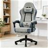 NONE 135 ° Sedia da Gaming Reclinabile con Poggiapiedi, Sedia Ergonomica da Ufficio con Schienale Alto, Sedia da Ufficio in Tessuto Traspirante per Adulti