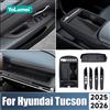 YaLumei Per Hyundai Tucson 2025 2026: Vassoio Organizer per Console Centrale, Scatola Portaoggetti Bracciolo, Copertura in Silicone per Interruttore Alzacristalli, Accessori Auto