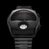MEGIR Orologio Elettronico Retrò Futuristico in Acciaio Inossidabile per Uomo con Display a Doppia Finestra, Impermeabile, Casual, Elegante Orologio Digitale da Polso