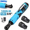 DWiusty Chiave a cricchetto elettrica a batteria DWiusty 18V, ricaricabile, da 3/8 di pollice, ad angolo retto, per riparazioni auto e meccaniche