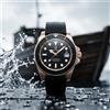 PAGANI DESIGN Orologio automatico in oro rosa da uomo, orologio subacqueo impermeabile 100M, quadrante nero, cinturino in gomma luminoso, orologi da polso meccanici sportivi di lusso per uomo