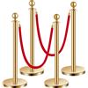 SucceBuy Pali delimitatori SucceBuy 4/6/8 pz in acciaio inossidabile con base riempibile, corde e pali in velluto rosso, barriere per il controllo della folla